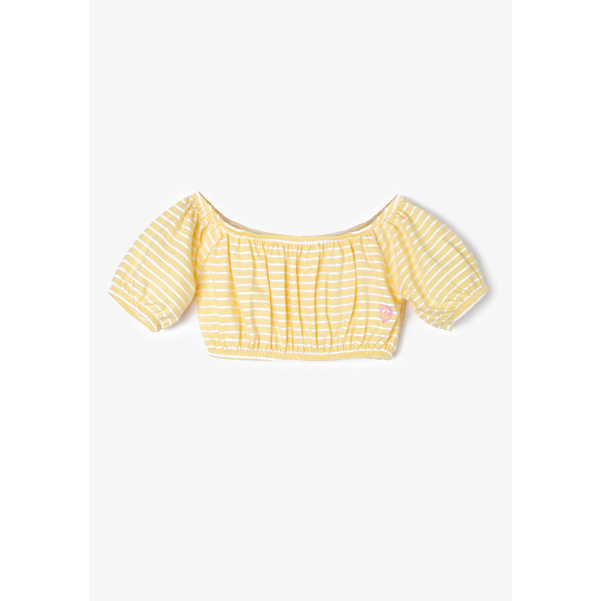 Top De Niña Rayas En Amarillo