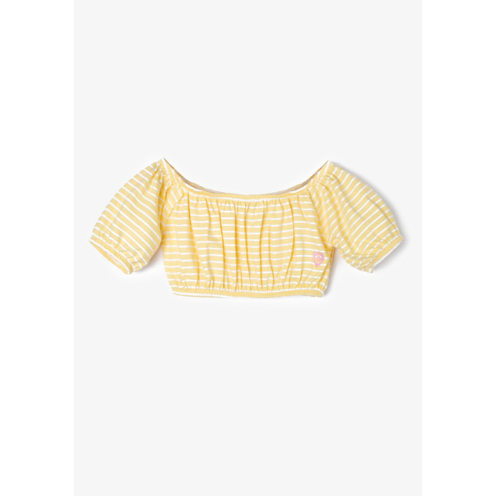 Top De Niña Rayas En Amarillo