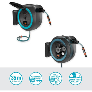 Dévidoir automatique sur batterie PowerRoll XL -35 m - GARDENA - Bleu turquoise - 18640-20