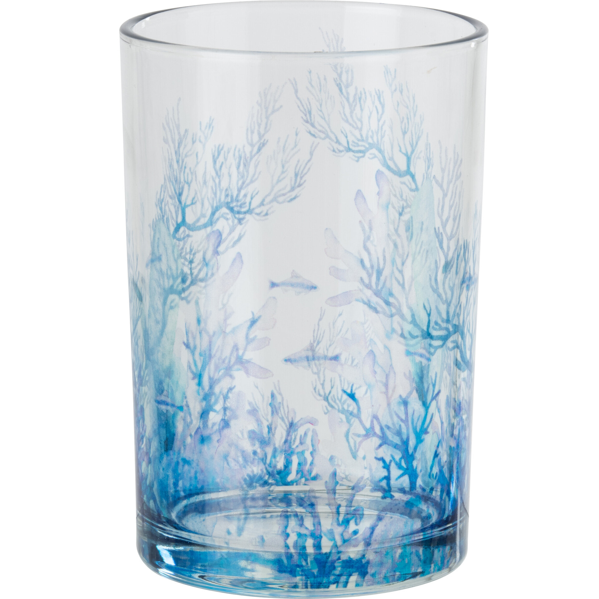 J-Line Photophore Corail - verre - bleu/transparent - large