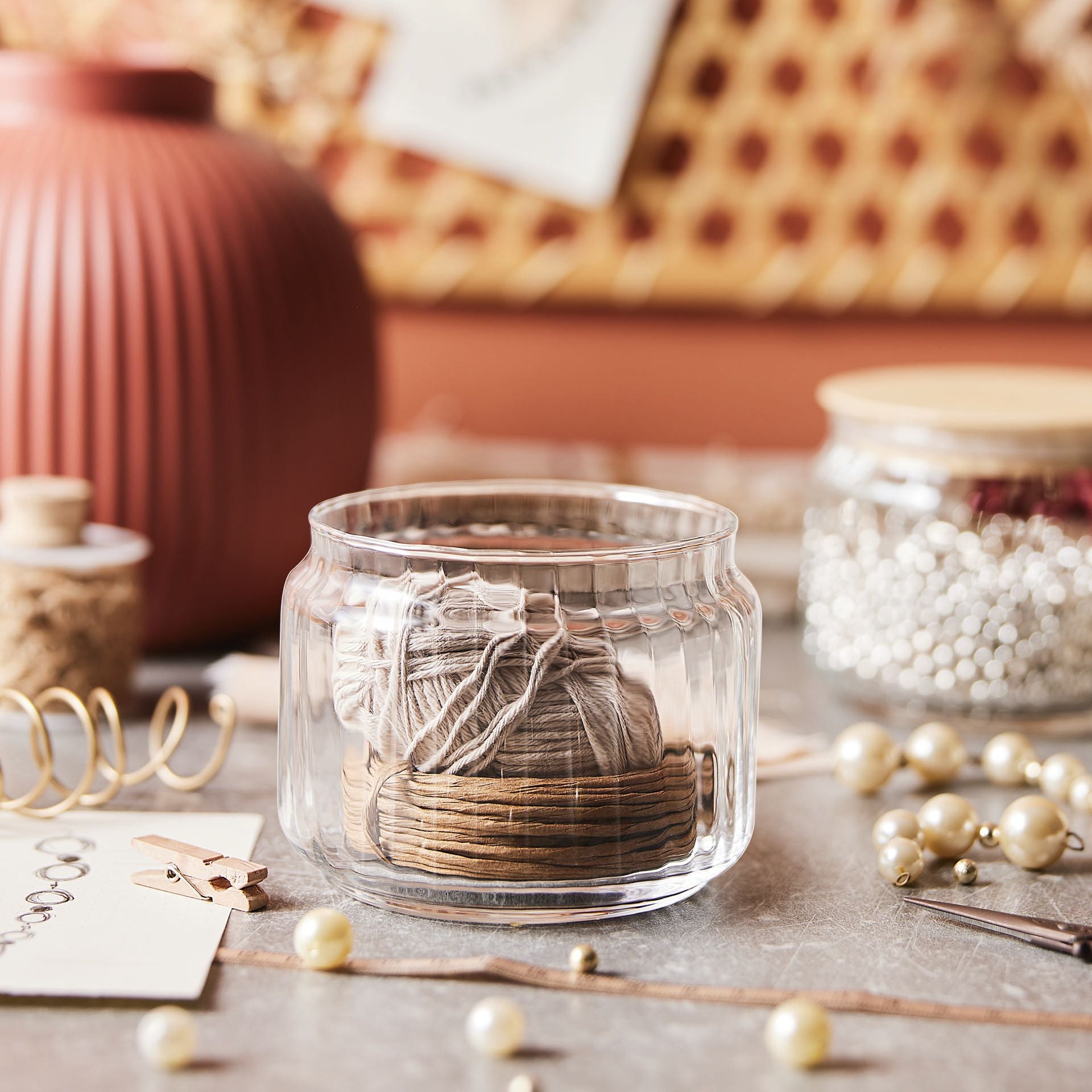 Pot de conservation 0.5L en verre avec couvercle bambou - Nova Jar - Luminarc