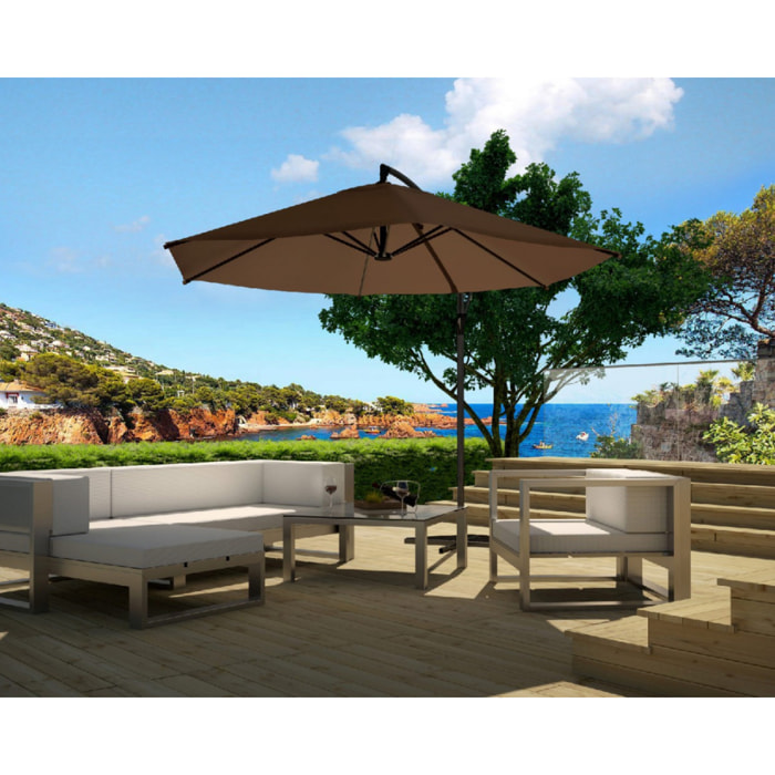 Parasol déporté Ø 3m chocolat FREY
