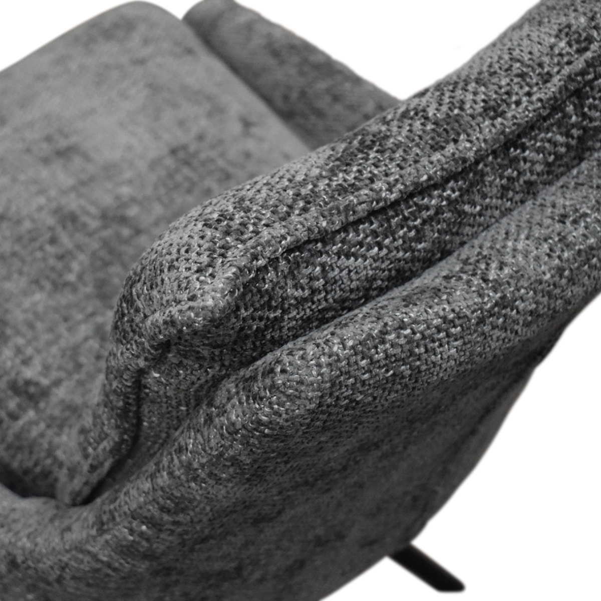 Set di 2 poltroncine ZERMATT in tessuto grigio e gambe in metallo antracite