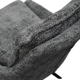 Set di 2 poltroncine ZERMATT in tessuto grigio e gambe in metallo antracite