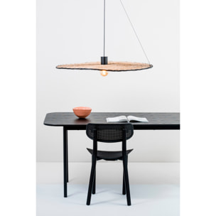 COSTAS 1000 Lampe suspension noire/rotin