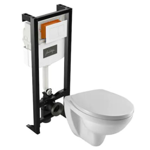 WC suspendu sans bride Patio + bâti-support + abattant