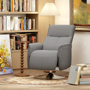 Sillón Relax Reclinable con Reposapiés Sillón de Masaje con 10 Puntos de Masaje Giratorio 360° Mando a Distancia Butaca Reclinable para Salón Oficina Gris