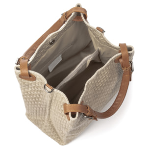 Emanuela Borsa tote Donna. Pelle autentica Camoscio Inciso Intrecciato.