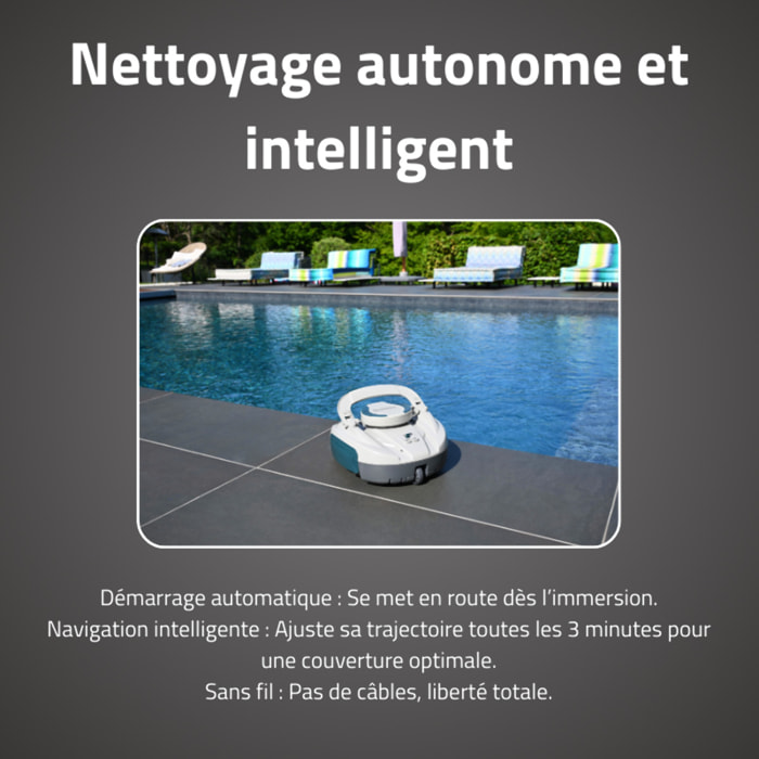 Bestway Robot piscine sans fil Jade nettoyage fond plat 15 m² max