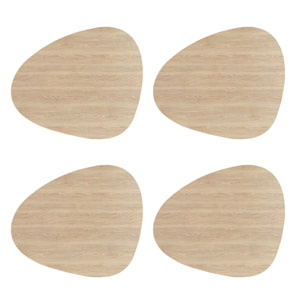 VINILIKO, set de 4 individuales de mesa Forma madera roble 4u-40x47 cm