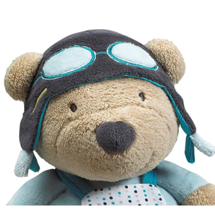 Doudou Ourson en velours Bleu