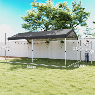 Carpa Plegable 6x3 m Cenador de Jardín con Altura Ajustable en 3 Niveles Protección UV50+ Impermeable y Bolsa de Transporte Gazebo para Exterior Fiestas Camping Gris Oscuro