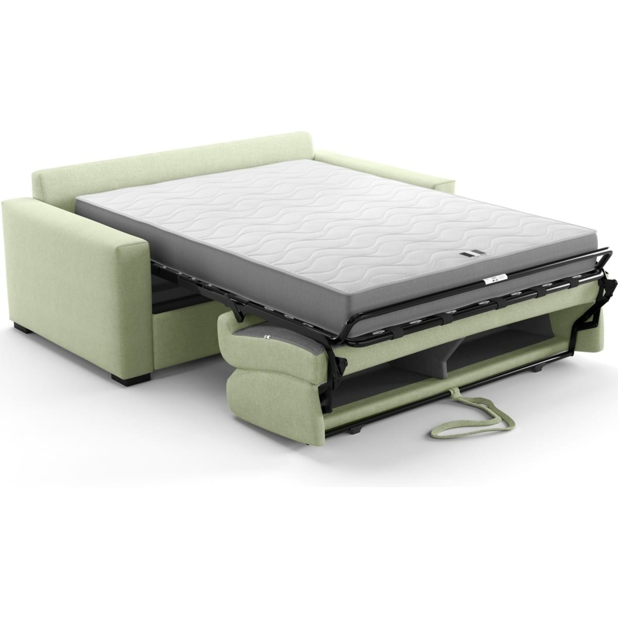 Canapé droit convertible 3 places en tissu chenille - ouverture express - ANZIO