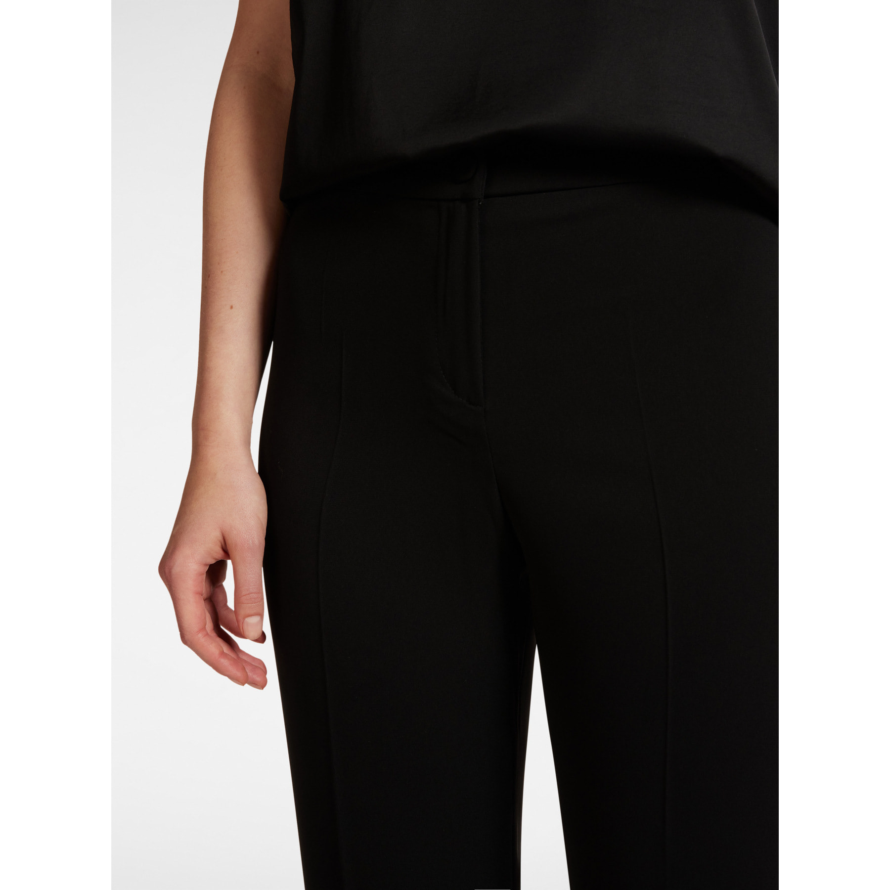 Elena Mirò - Pantalón recto de cady elástico - Negro