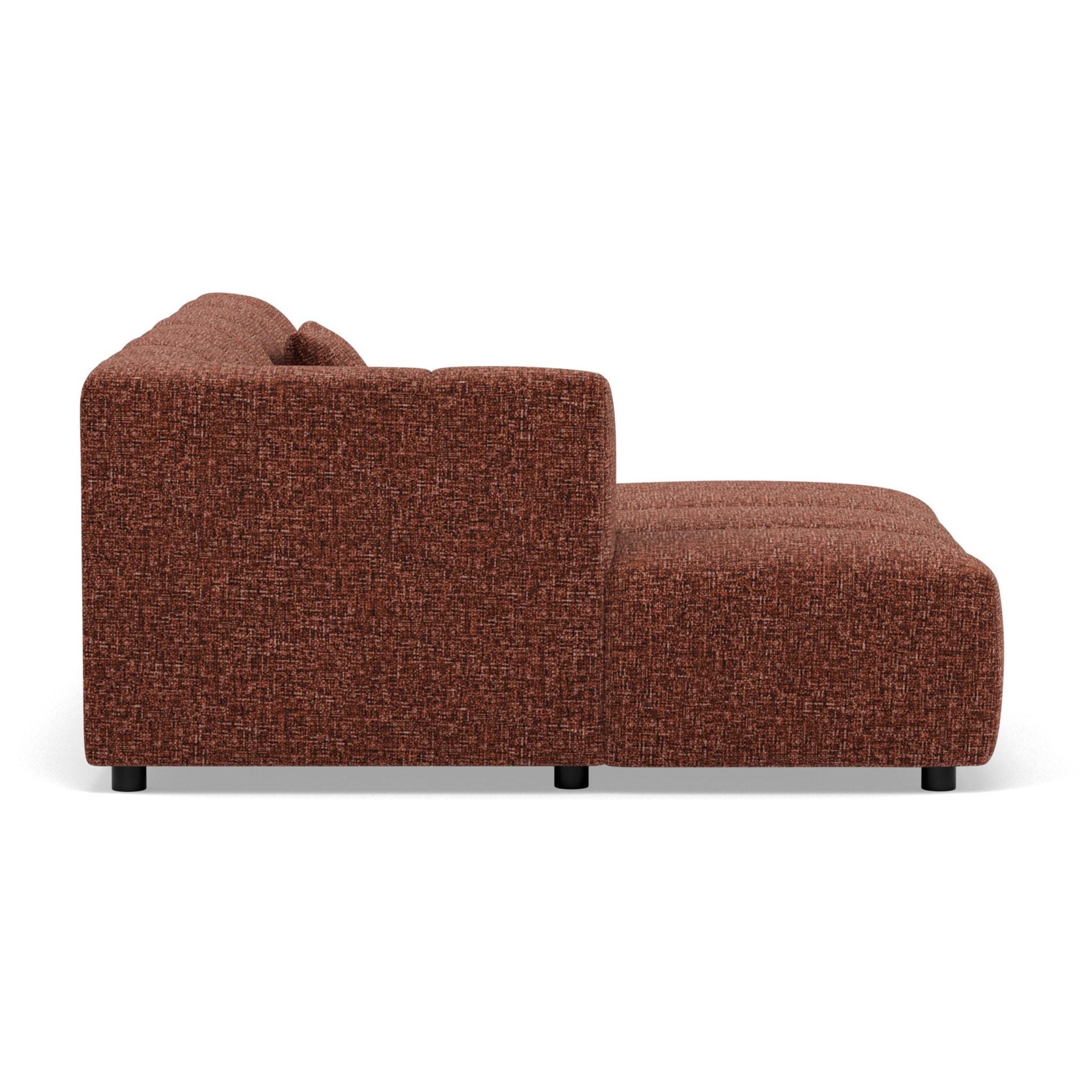 Curtis - canapé d'angle gauche 4 places sans accoudoir en tissu texturé - Terracotta