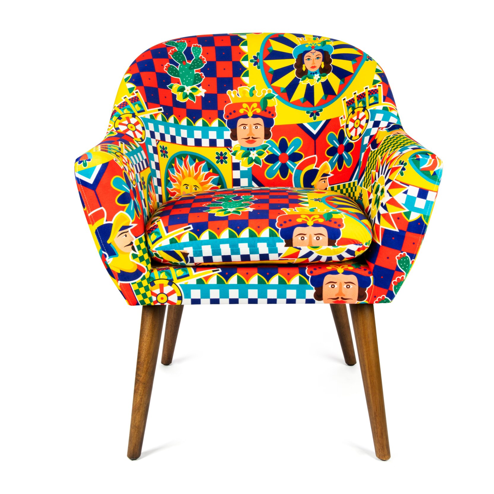 Poltrona Excelsa Sicilian Rhapsody in poliestere e multistrato 70x65x83 cm multicolore