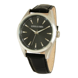 Reloj Devota & Lomba DL014ML-01BKBLACK Hombre Analogico Cuarzo con Correa de Piel