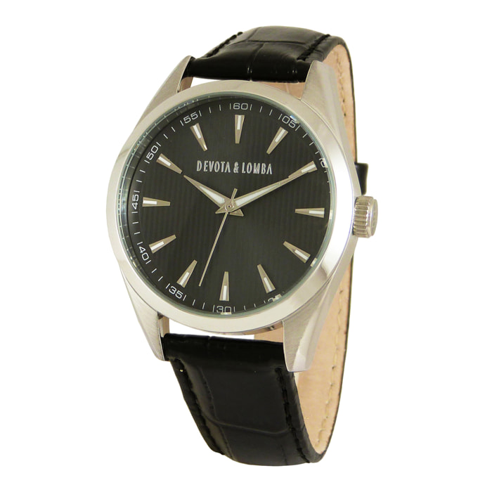 Reloj Devota & Lomba DL014ML-01BKBLACK Hombre Analogico Cuarzo con Correa de Piel