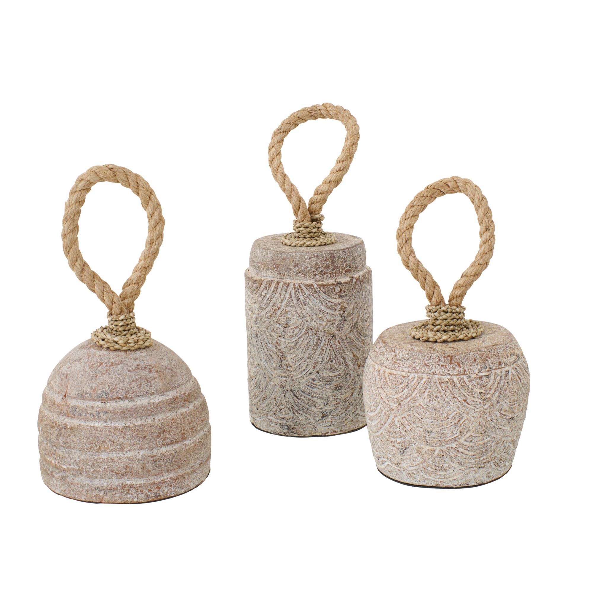 J-Line Cale-porte - céramique - beige - 3 pièces