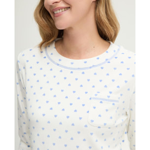 Pijama mujer de corazones micropolar