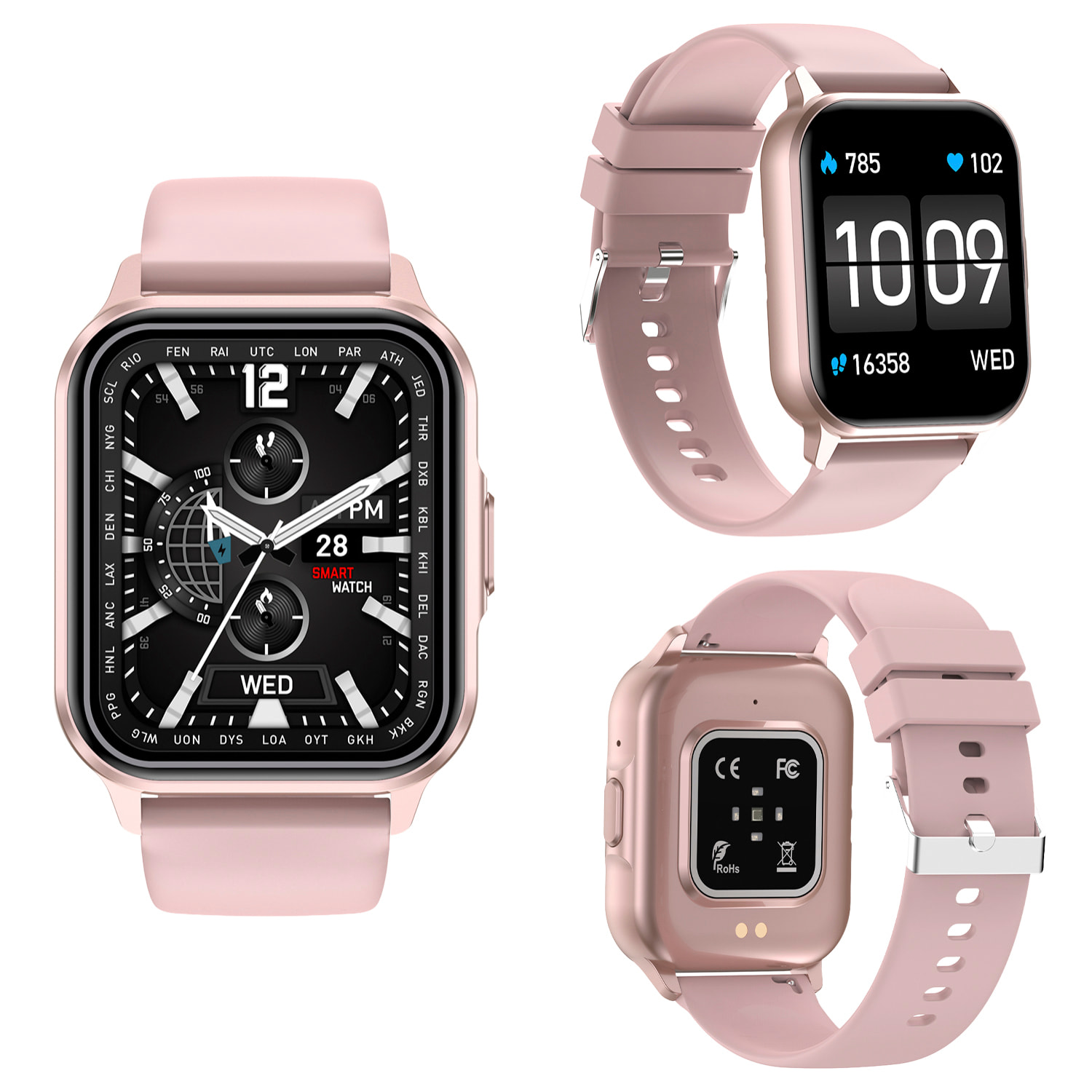 Smartwatch ZW36 con notificaciones de Apps, varios modos deportivos. Monitor de tensión y oxígeno, termómetro.