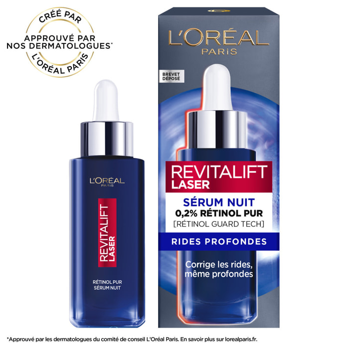 L'Oréal Paris Revitalift Laser Sérum Nuit Rétinol Pur Rides Profondes 30ml