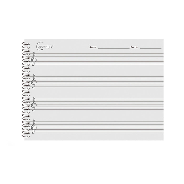 PACK 12 UNIDADES CUADERNO DE MÚSICA 4 PENTAGRAMAS A5 CERVANTES