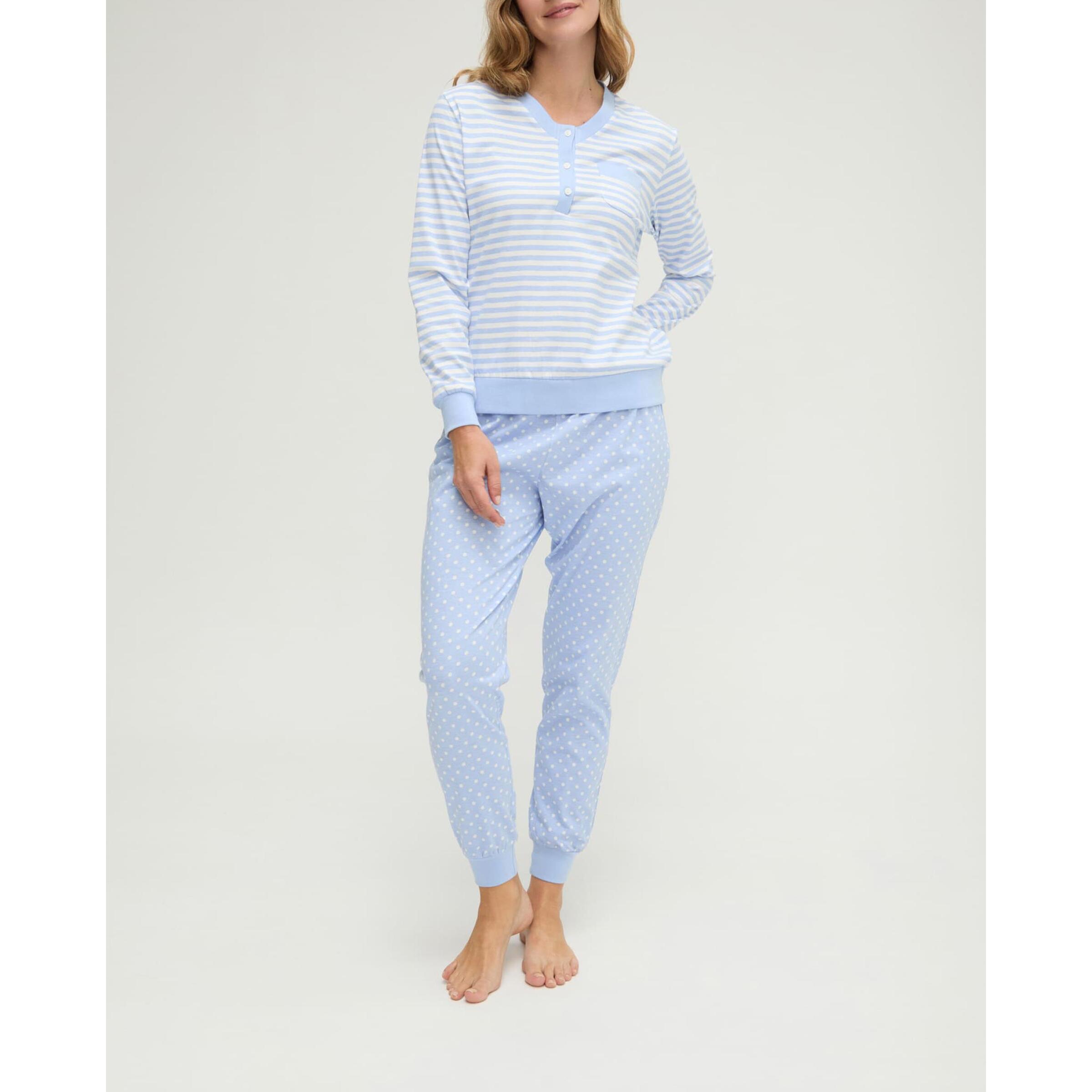 Pijama mujer con estampados y botones