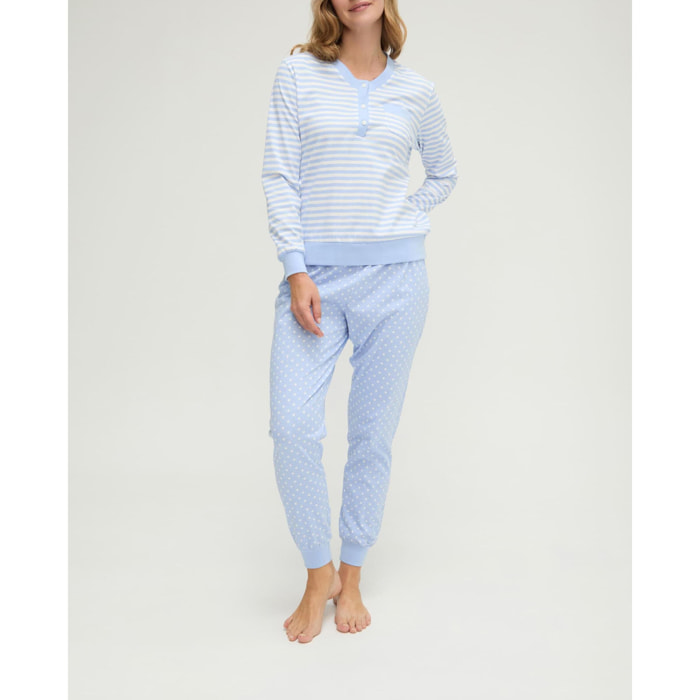 Pijama mujer con estampados y botones
