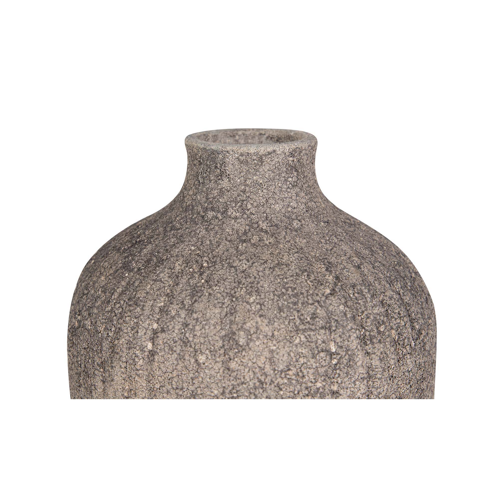 Florero Ceramica Negro Gris 14x14x36 Cm