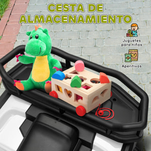 Quad Eléctrico para Niños de +3 Años Coche Eléctrico para Niños con Batería 12V Faros Música MP3 Velocidad 3-6 km/h y Cesta Carga 30 kg Verde