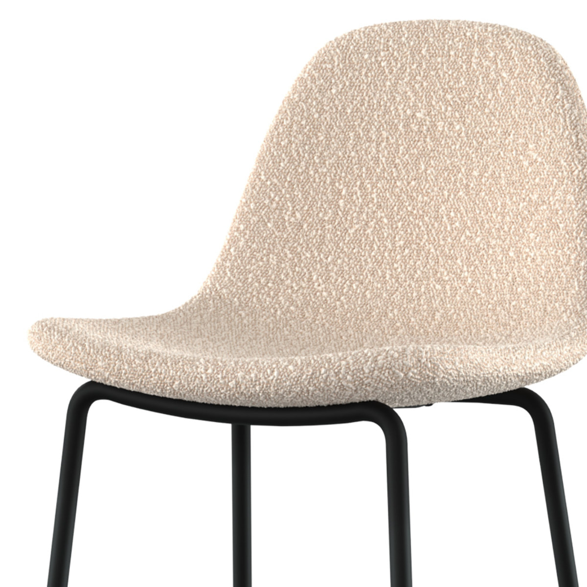Lot de 2 chaises pour îlot central 65.5 cm en tissu bouclette beige - Henrik