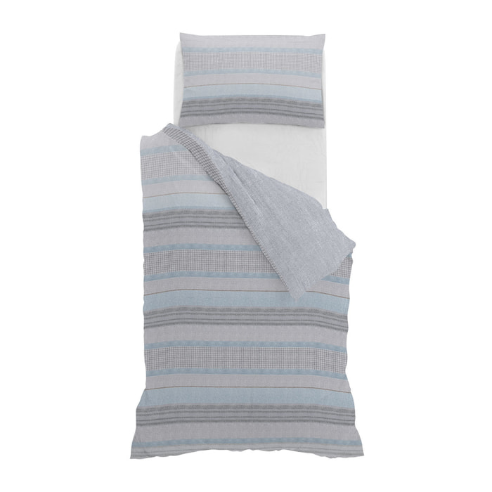 PARURE COPRIPIUMINO ATHENA, 100% Cotone, Made in Italy - BELEN AZZURRO