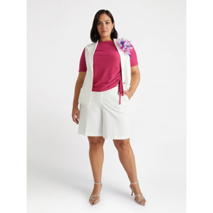 Fiorella Rubino - Camiseta de lúrex con cordón ajustable - Fuchsia