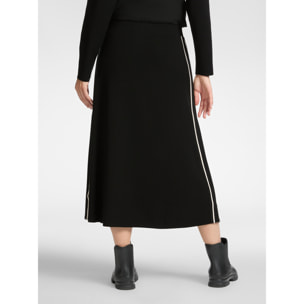 Elena Mirò - Gonna in tricot con riga laterale - Nero