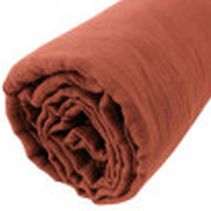 Drap housse - bonnet:30cm - 100% gaze de coton terracotta