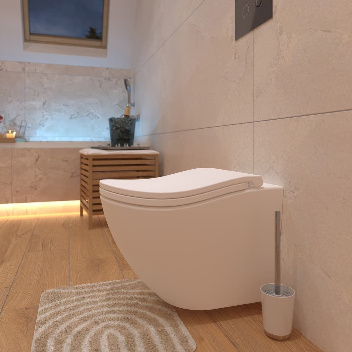 Ergo WC suspendu sans bride Vortex et fixations invisibles + abattant SoftClose (SATERG1)