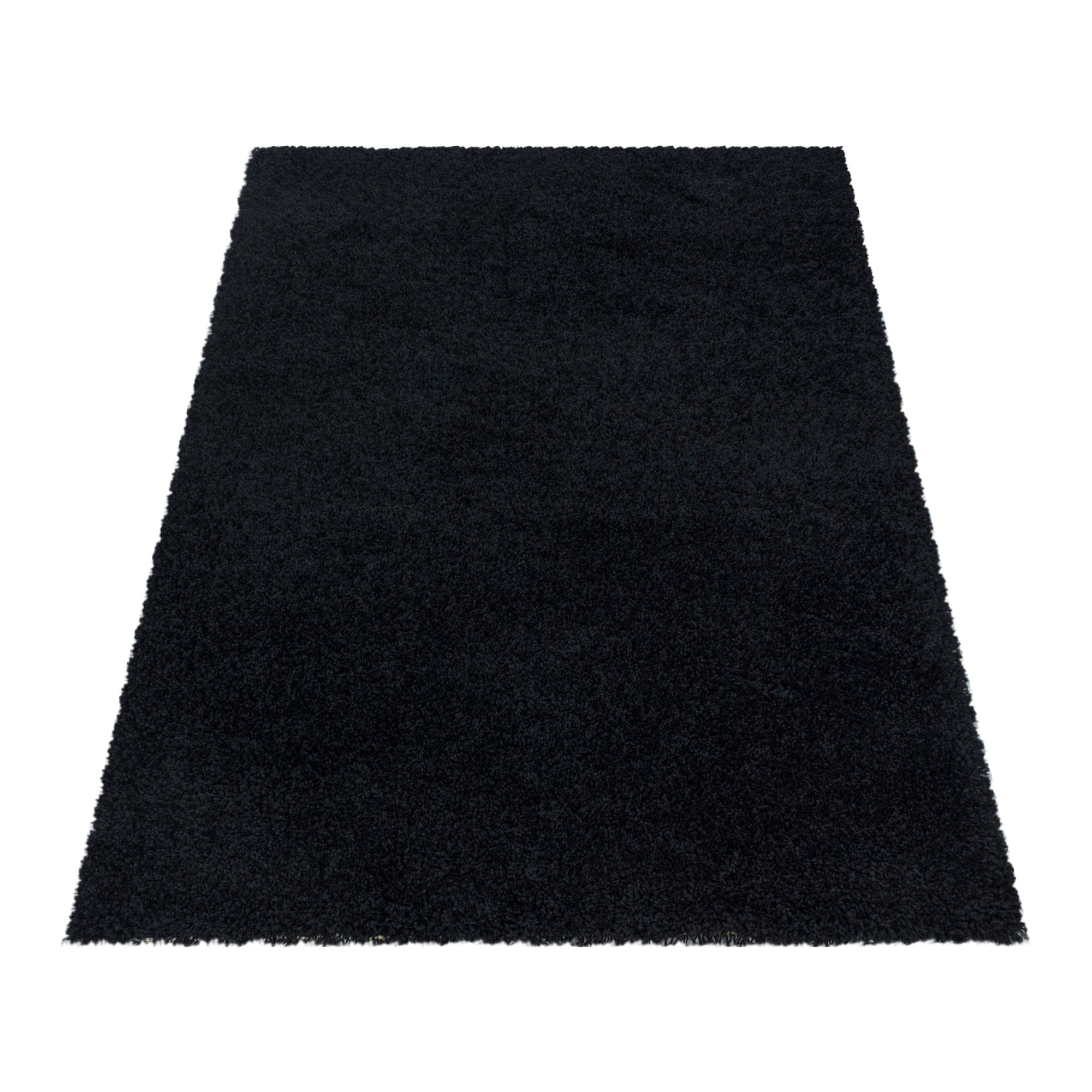 SYDNEY - Tapis shaggy uni à poils longs noir - SYD3000NOI