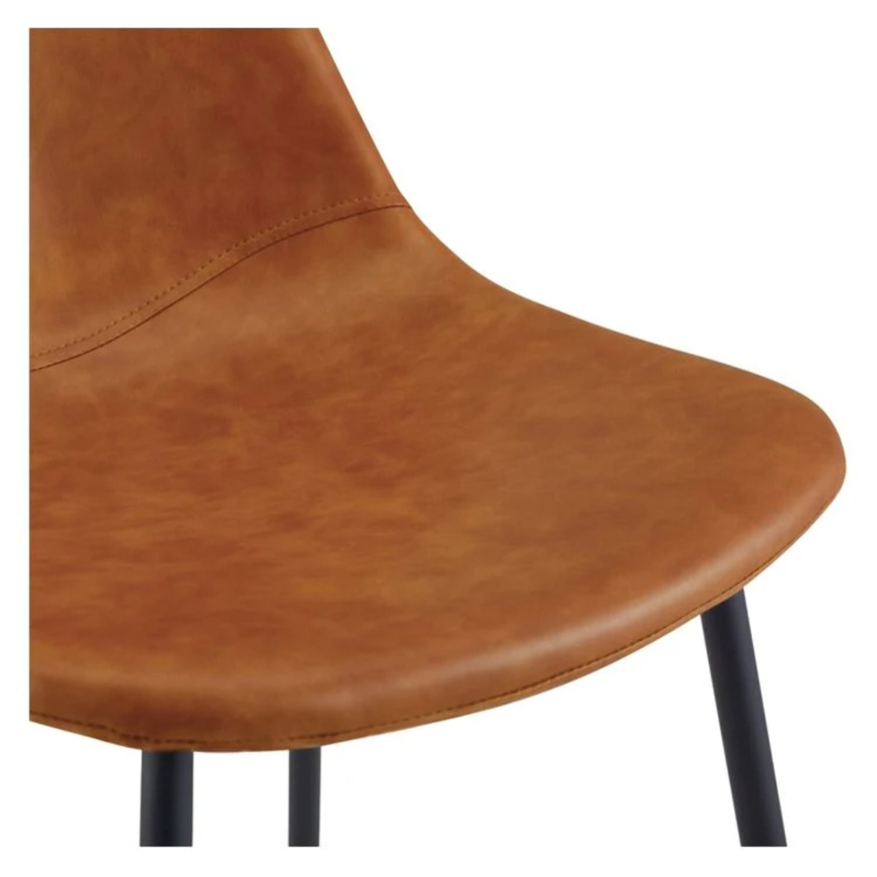 Lot de 2 chaises en cuir synthétique camel - Henrik