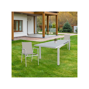 Lot de 2 chaises de repas jardin en métal blanc - HAWAI