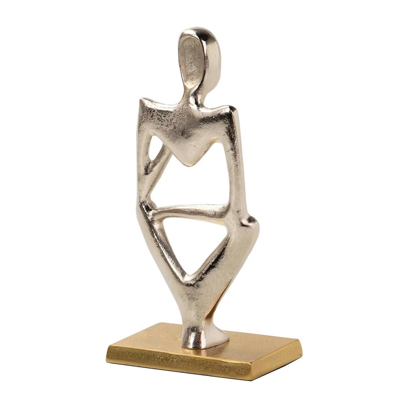 Figura Persona Alum. Plateado / Dorado 15x9x29 Cm