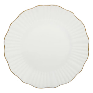Lot de 6 assiettes dessert Daphné ronde D.20cm blanc