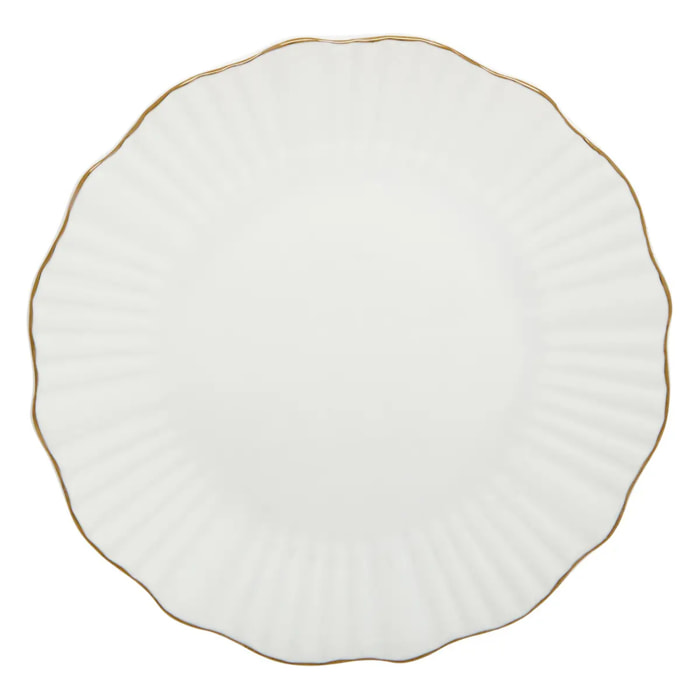 Lot de 6 assiettes dessert Daphné ronde D.20cm blanc