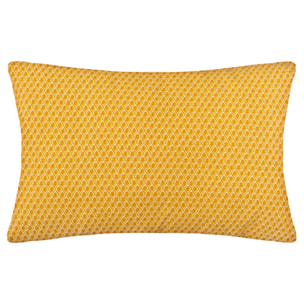 Coussin - motifs otto - coton - jaune ocre - 30X50 cm