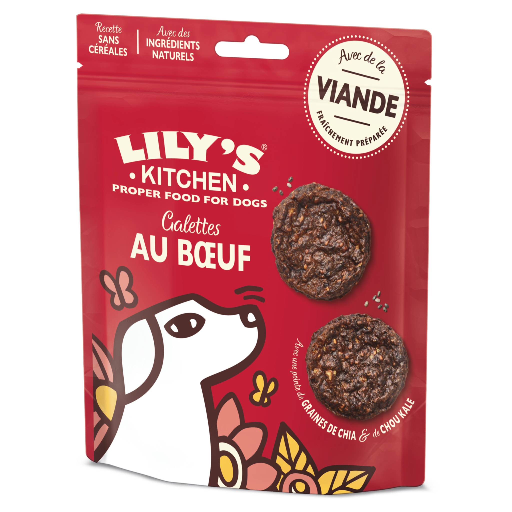 Lot de 8x70g - Lily's Kitchen Chien Burgers au boeuf 70g