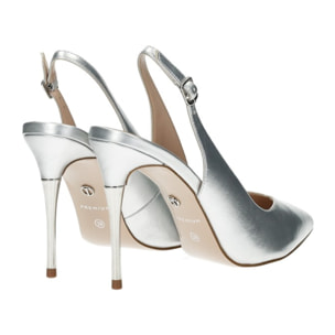 Décolleté sling back Donna Tata Italia Argentato