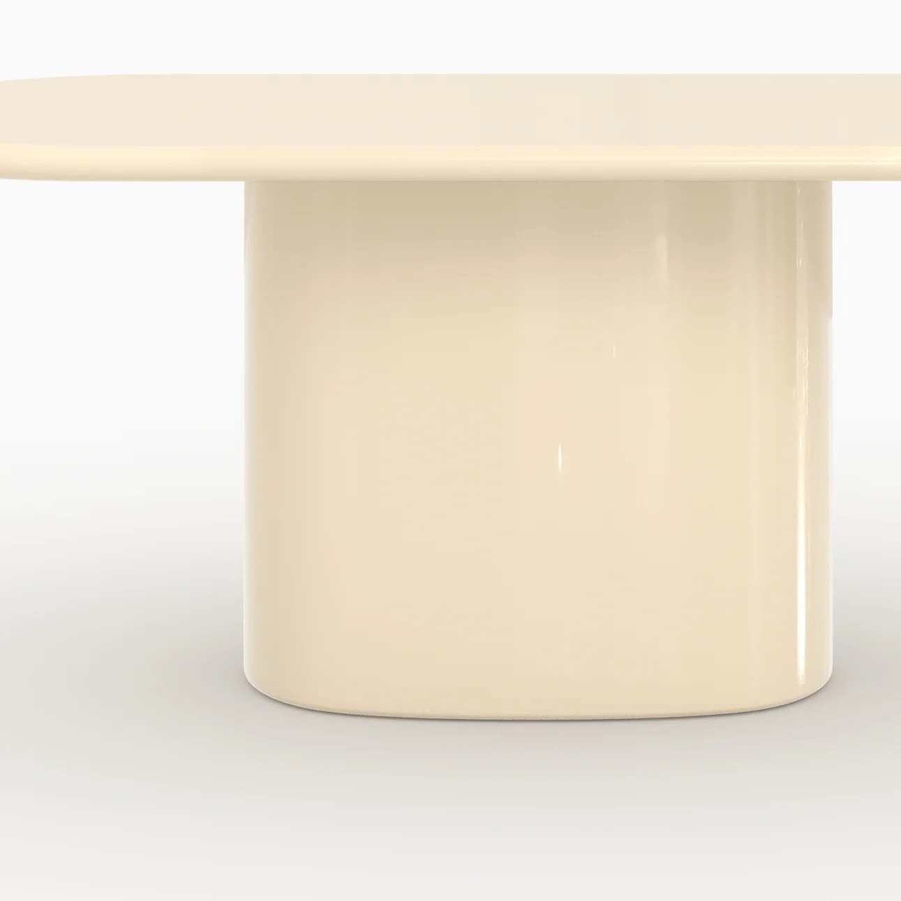 Table rectangulaire laquée blanche en MDF, 6 personnes - Lydia