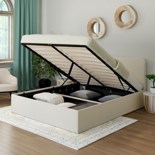 Lit coffre Louise - Blanc bouclette