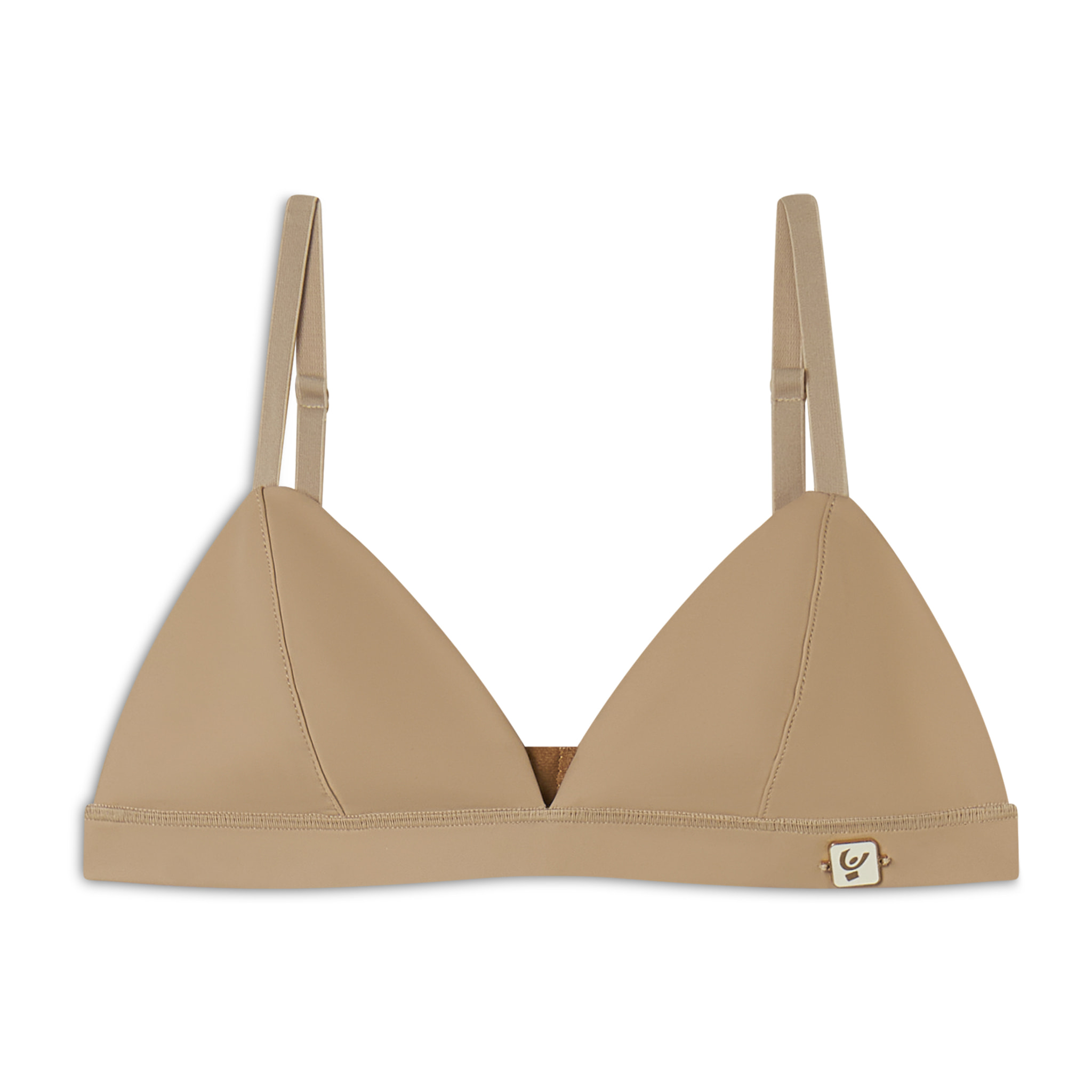 Top a triangolo in similpelle laminata