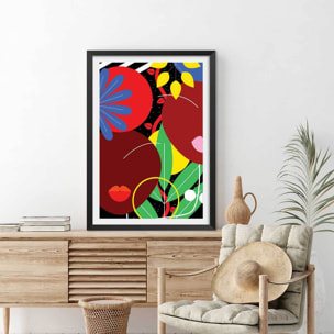 Affiche collage french kiss Affiche + cadre en bois - Noir